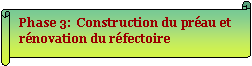 Parchemin horizontal: Phase 3:  Construction du prau et rnovation du rfectoire